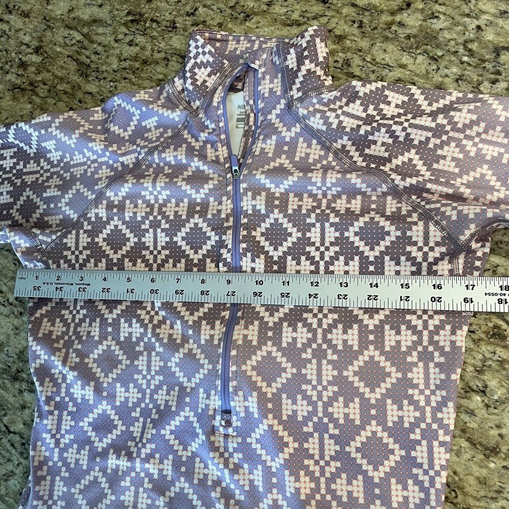 NIKE Women Medium PRO MICROFLEECE LINED 1/2 ZIP PURPLE OMBRE GEOMETRIC JACKET - Picture 8 of 9